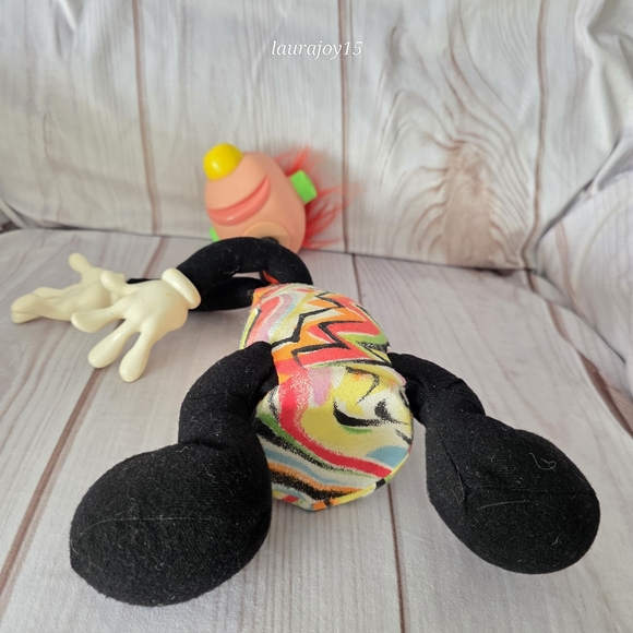 Ertl Jibber Jabber Plush Doll Toy Red Mohawk Rainbow Graffiti 15 Inch 1994